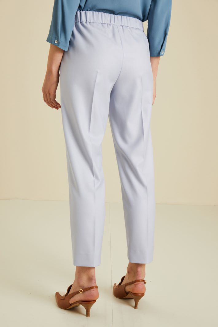 Pantaloni in misto viscosa - AZZURRO PASTELLO - Fashion Market - 4