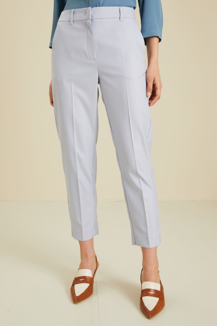 Pantaloni in misto viscosa - AZZURRO PASTELLO - Fashion Market - 2