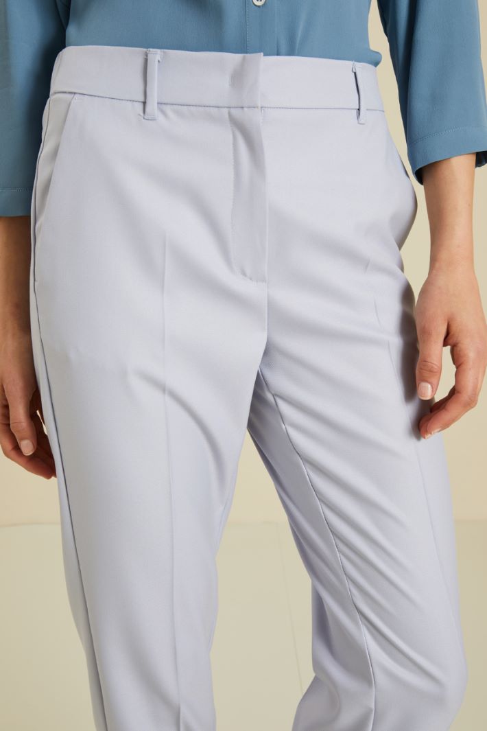 Pantaloni in misto viscosa - AZZURRO PASTELLO - Fashion Market - 3