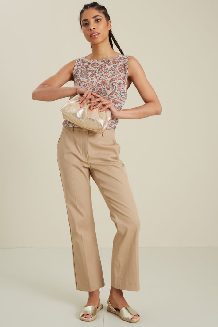 Pantaloni in cotone  - NOCCIOLA - Fashion Market
