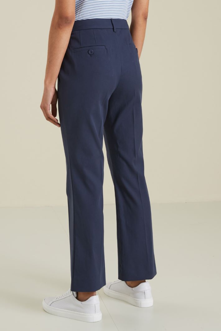 Pantaloni in cotone  - BLU - Fashion Market - 4