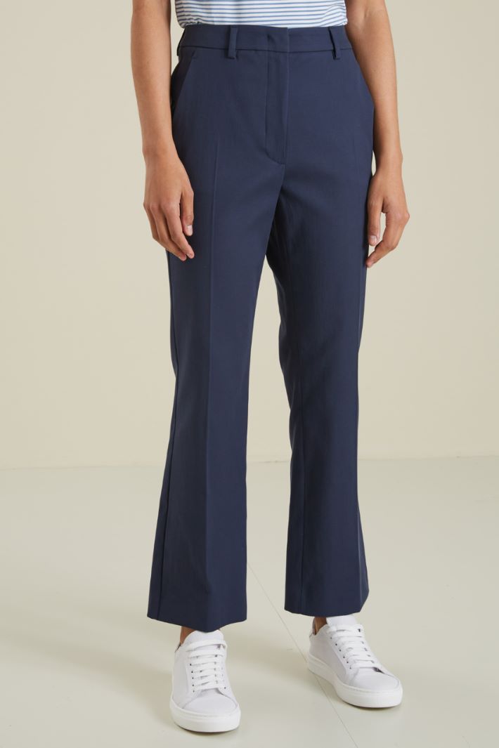 Pantaloni in cotone  - BLU - Fashion Market - 2