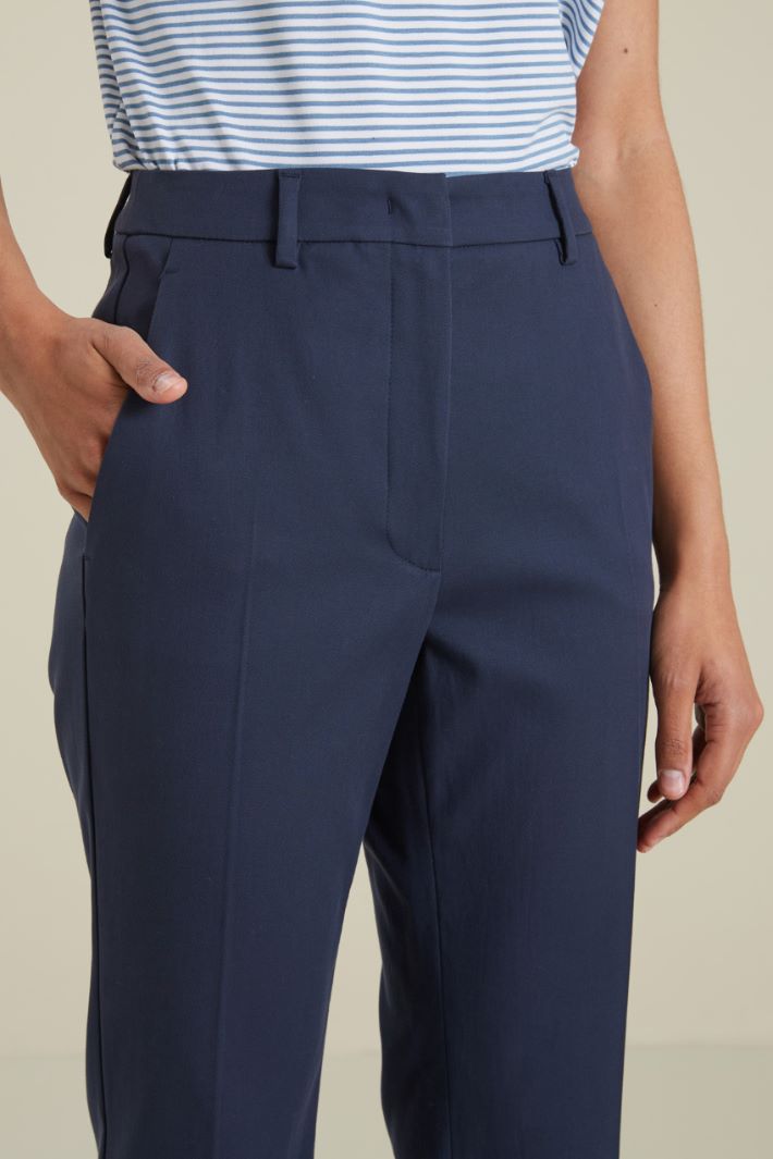 Pantaloni in cotone  - BLU - Fashion Market - 3