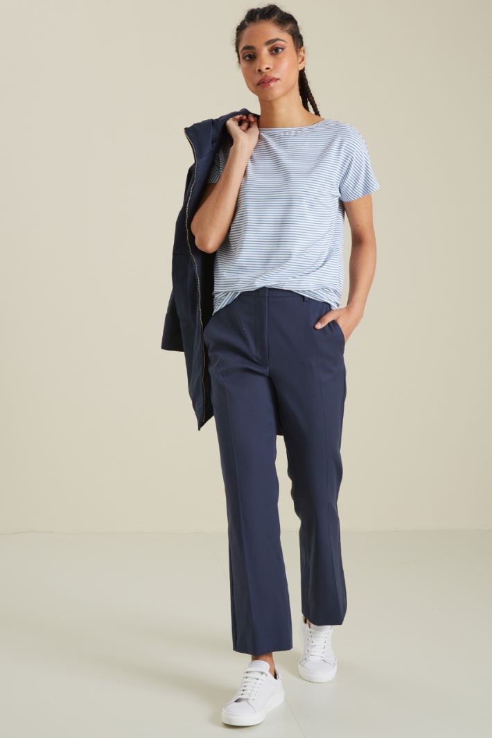 Pantaloni in cotone  - BLU - Fashion Market