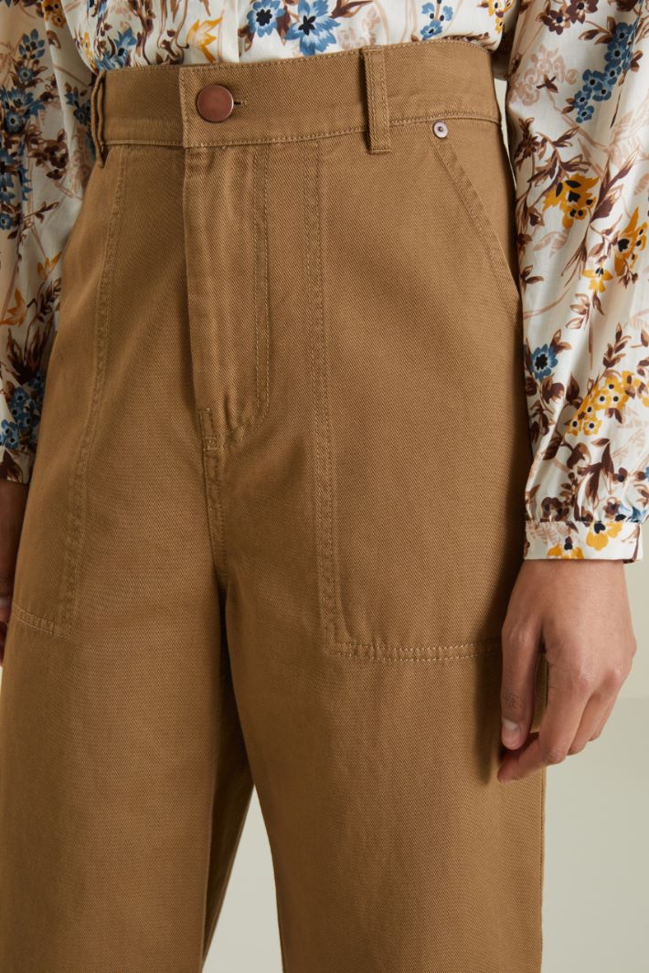 Pantaloni cropped in gabardina Fashion Market - 3