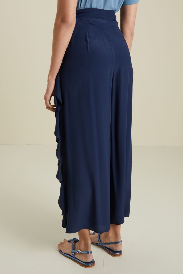 Pantaloni con volant - BLU NOTTE - Fashion Market - 4