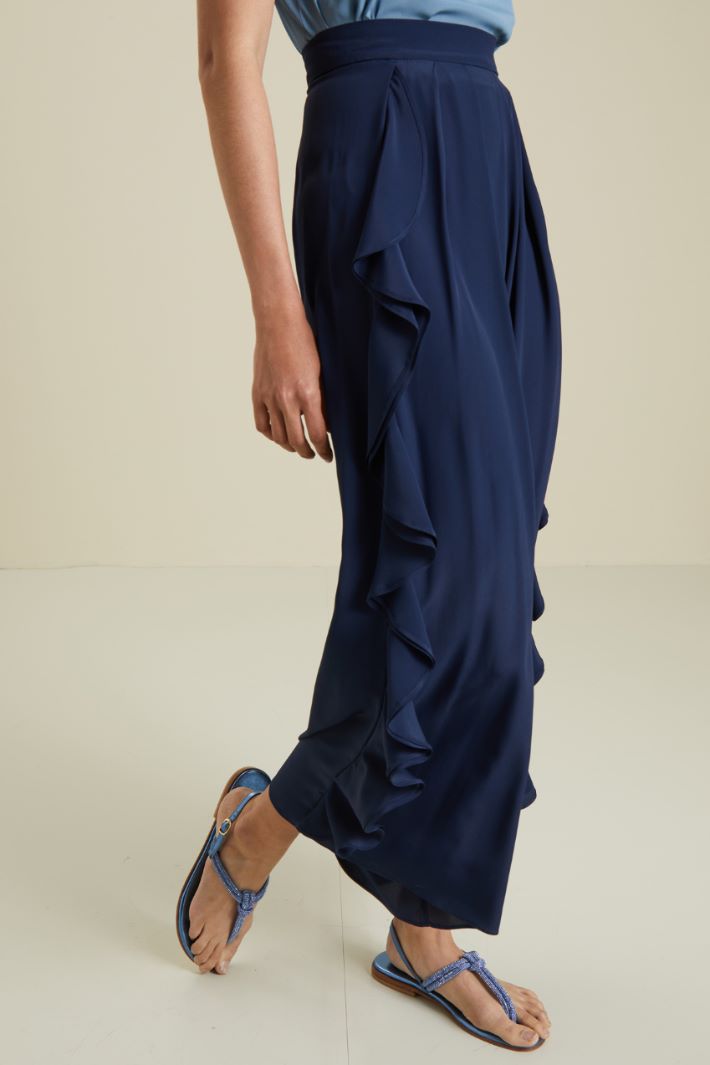 Pantaloni con volant - BLU NOTTE - Fashion Market - 2