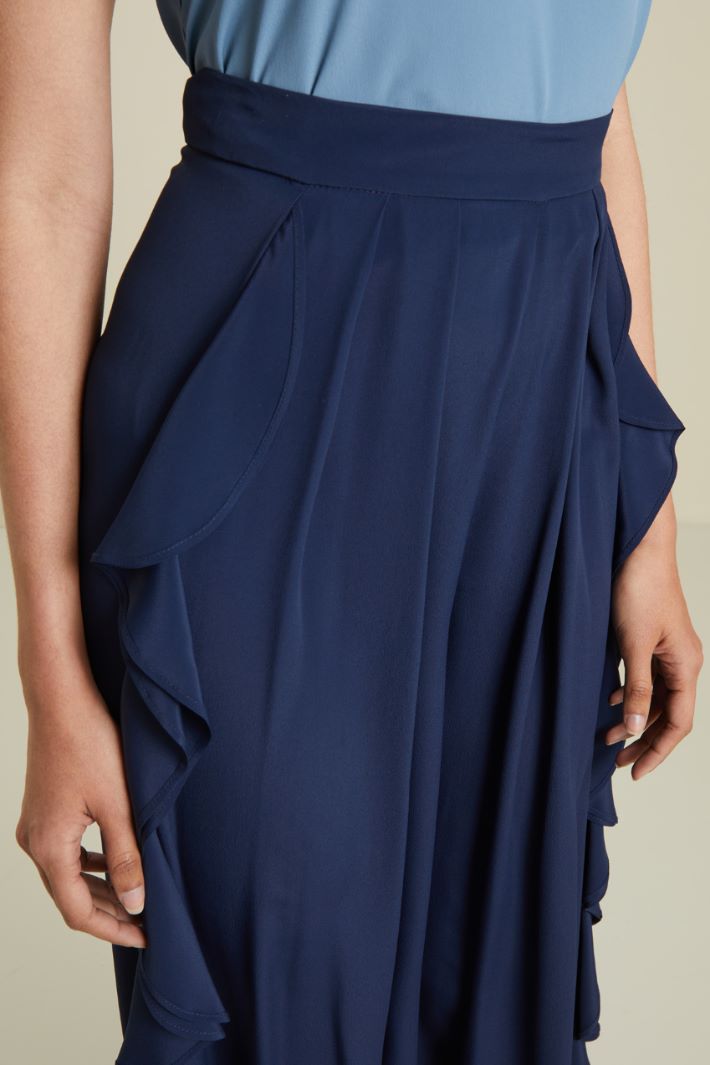 Pantaloni con volant - BLU NOTTE - Fashion Market - 3