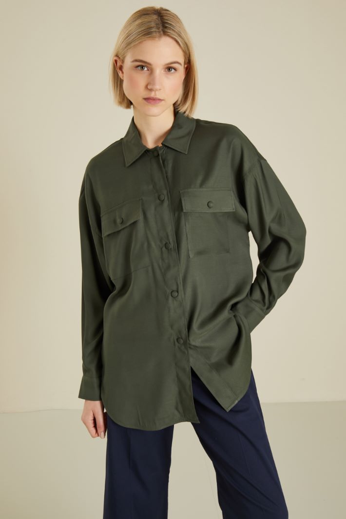 Camicia over - VERDE SCURO - Fashion Market - 4