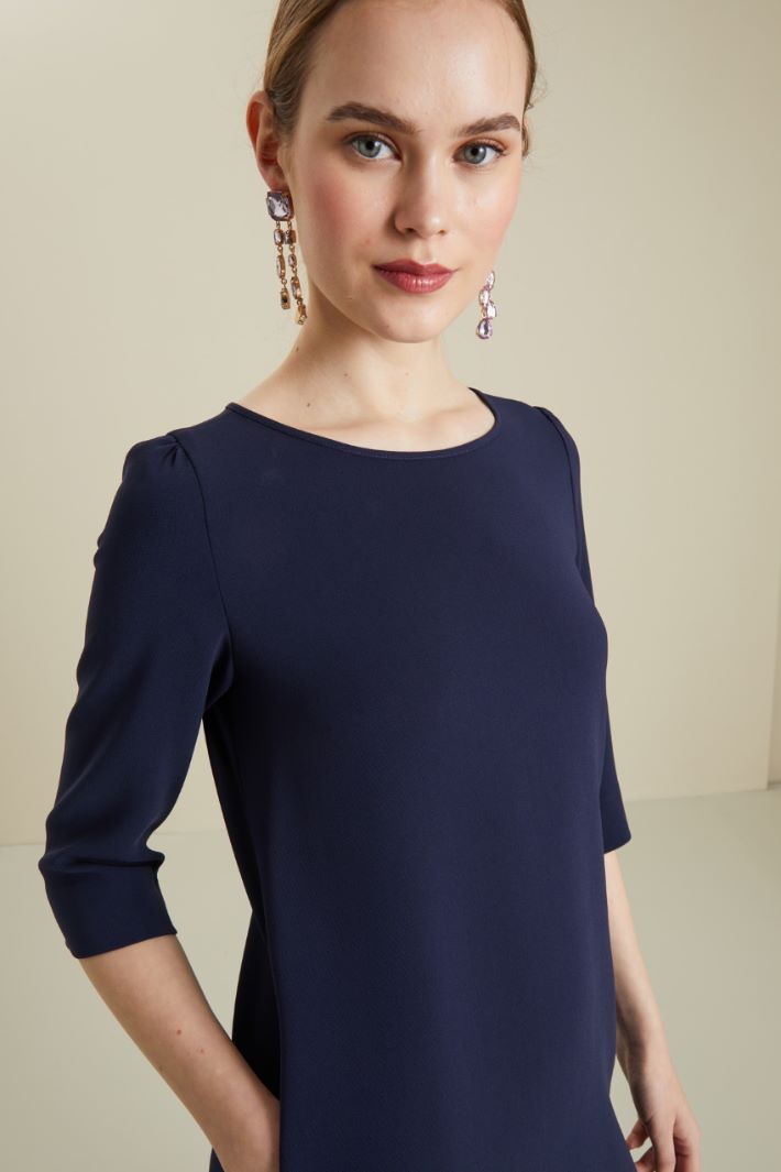 Abito corto in cady - BLU NOTTE - Fashion Market - 3