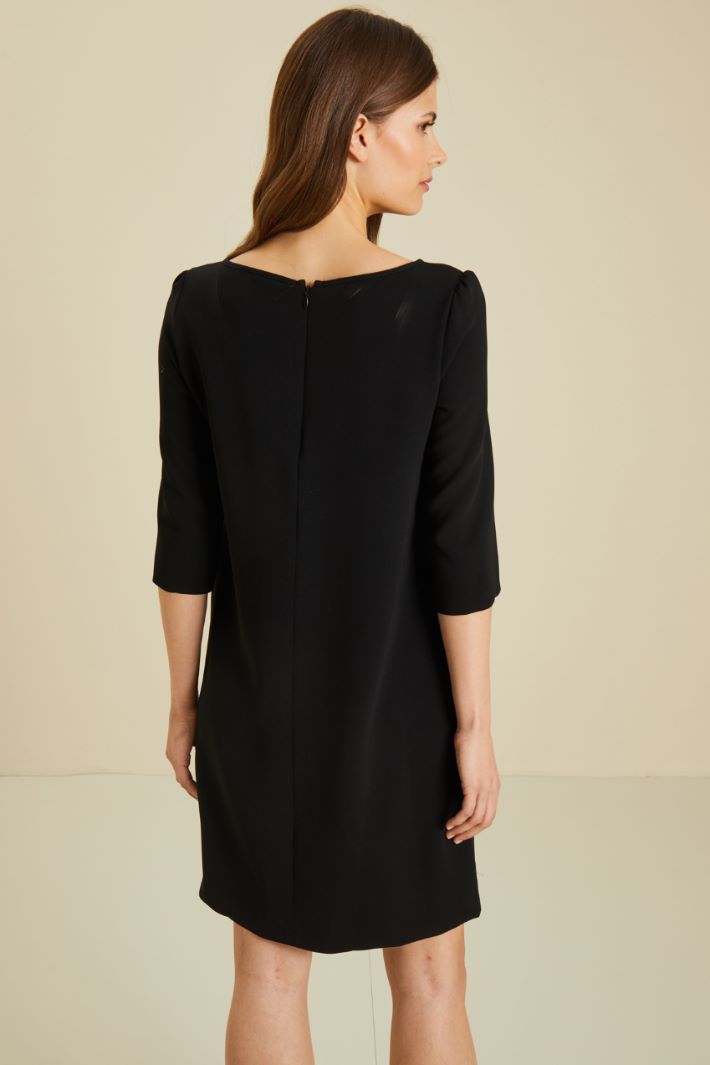 Abito corto in cady - NERO - Fashion Market - 4
