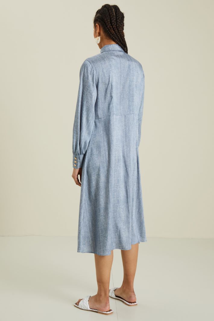 Abito chemisier stampato - AZZURRO DENIM - Fashion Market - 4