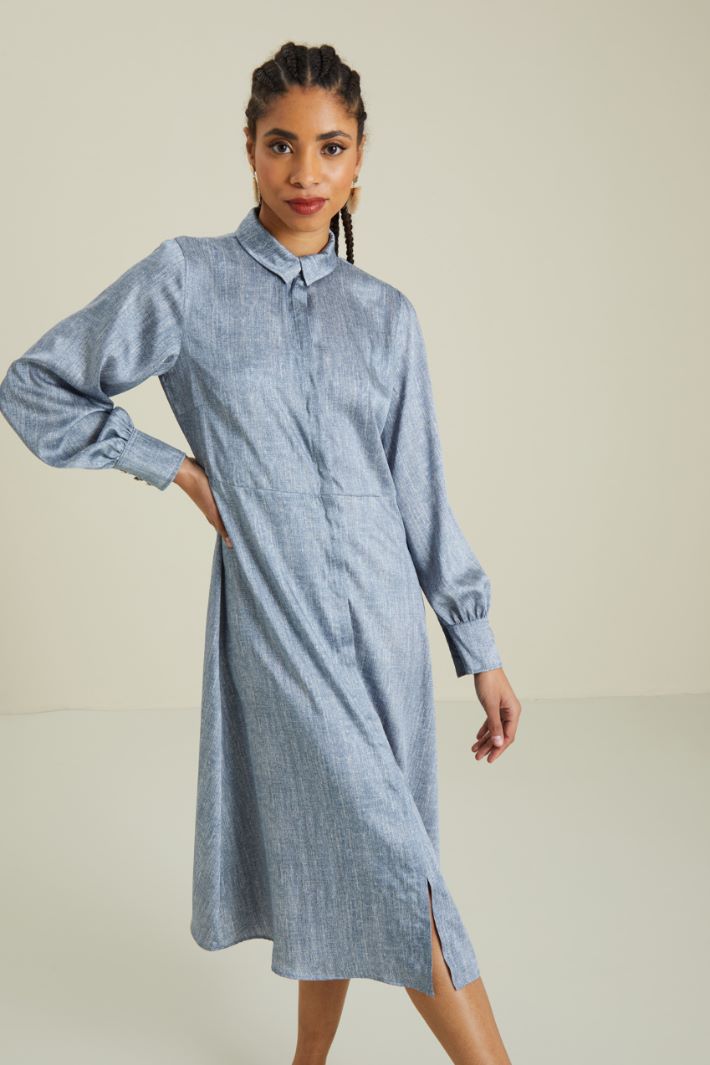 Abito chemisier stampato - AZZURRO DENIM - Fashion Market - 2