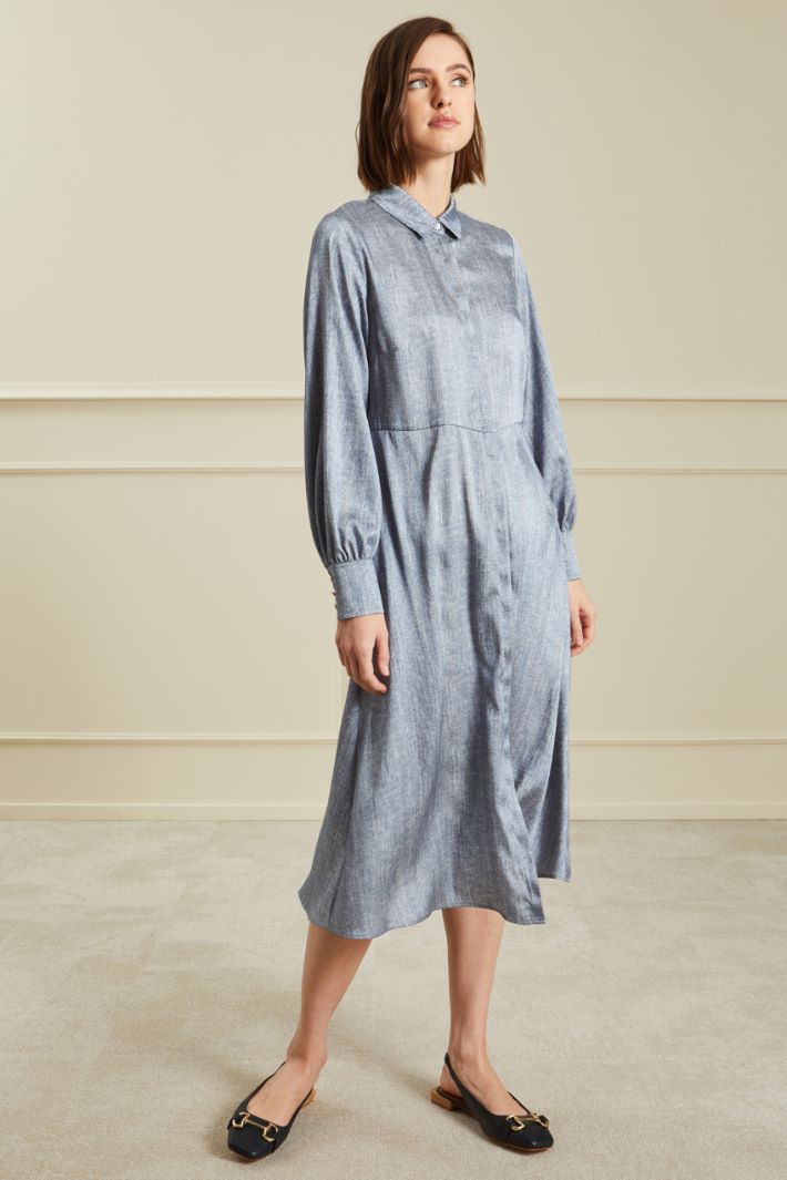Abito chemisier stampato - AZZURRO DENIM - Fashion Market - 2