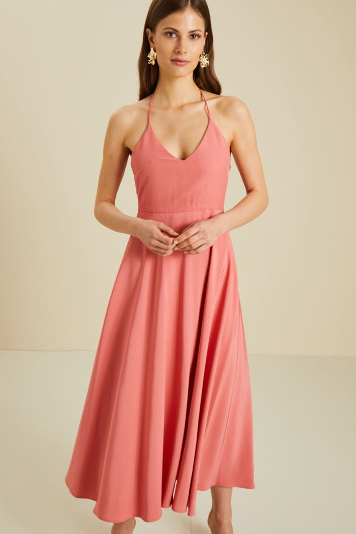 Abito in raso con incrocio - ROSA - Fashion Market - 2