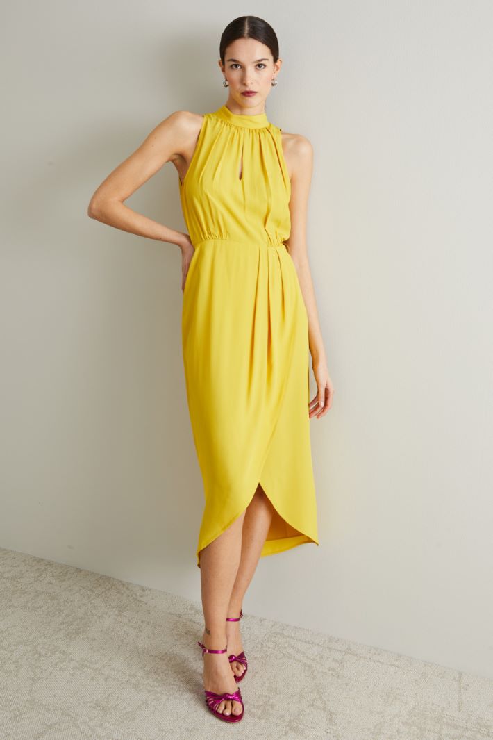 Abito in crépe de chine - GIALLO SENAPE - Fashion Market - 2