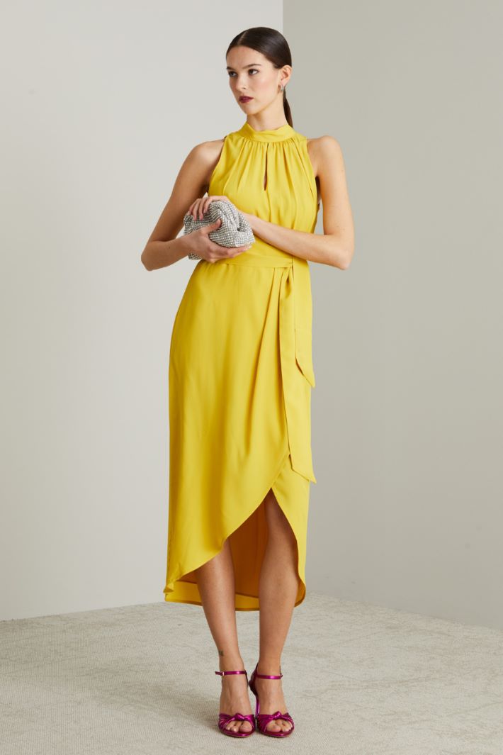 Abito in crépe de chine - GIALLO SENAPE - Fashion Market