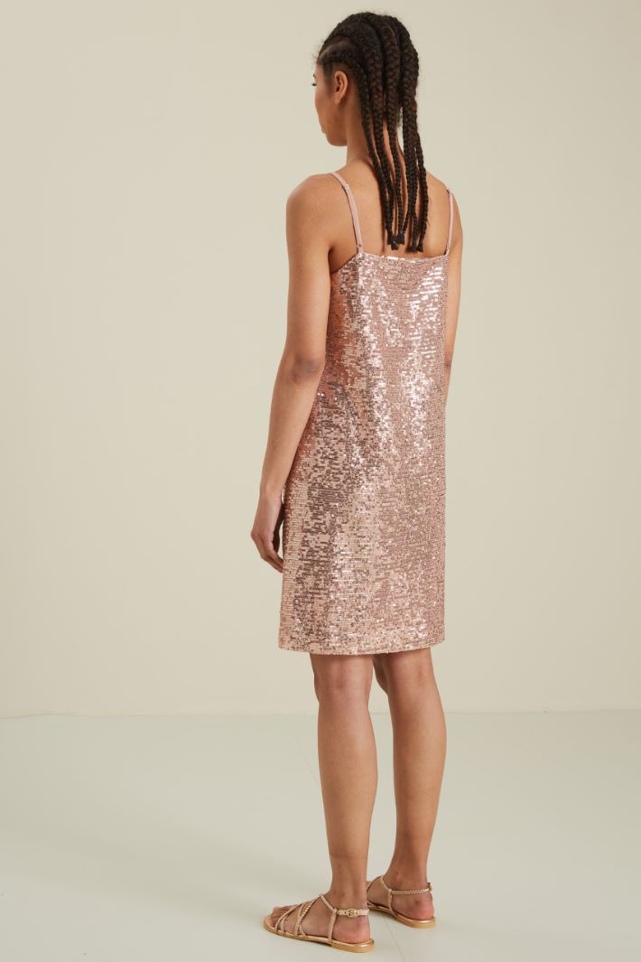 Abito corto con paillettes - ROSA ANTICO - Fashion Market - 4