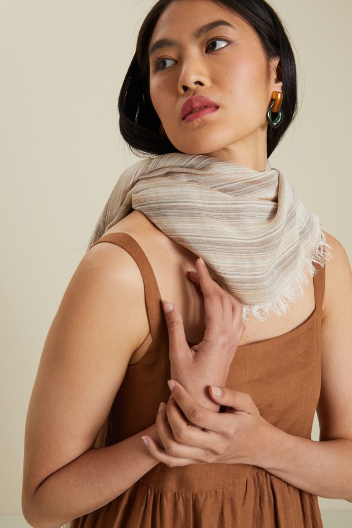Sciarpa in tela di cotone - SABBIA - Fashion Market - 2