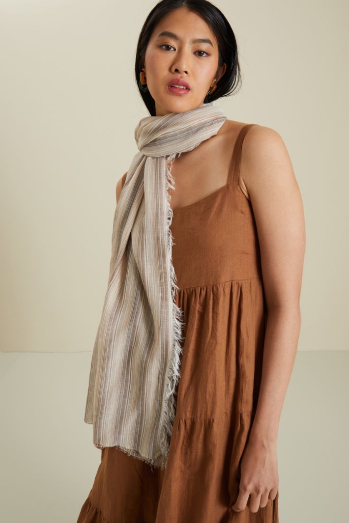 Sciarpa in tela di cotone - SABBIA - Fashion Market