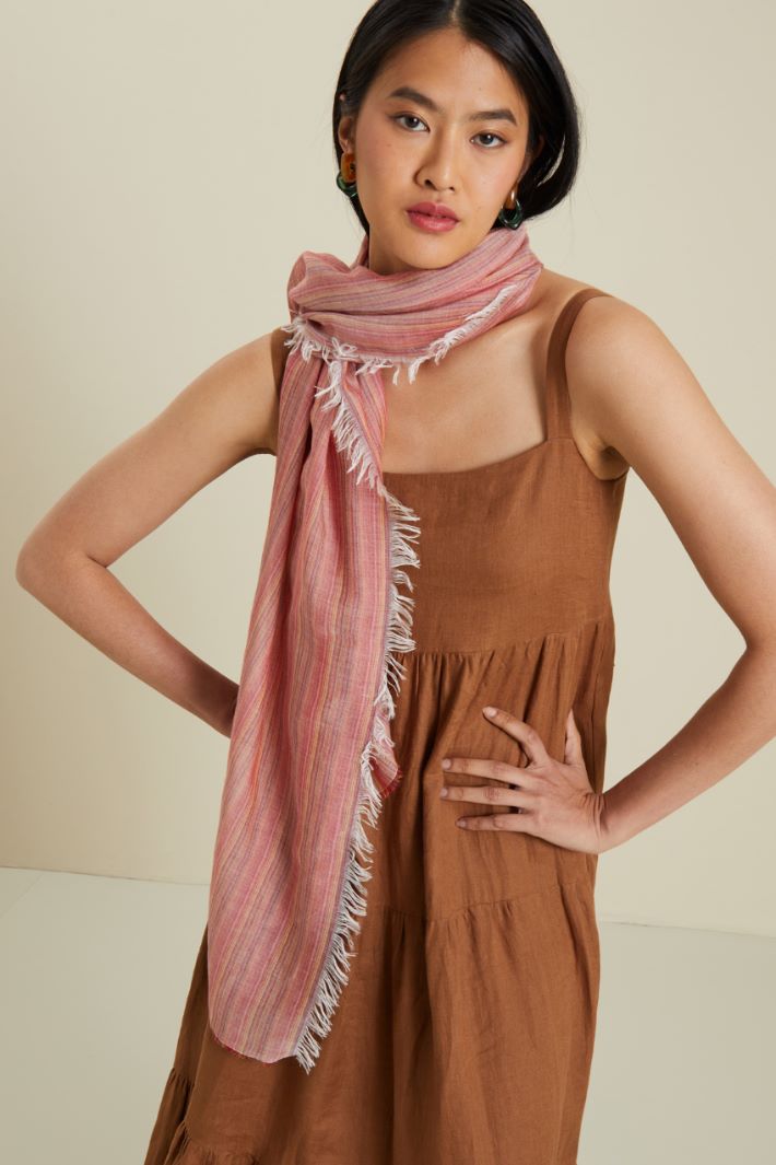 Sciarpa in tela di cotone - ROSSO - Fashion Market - 2