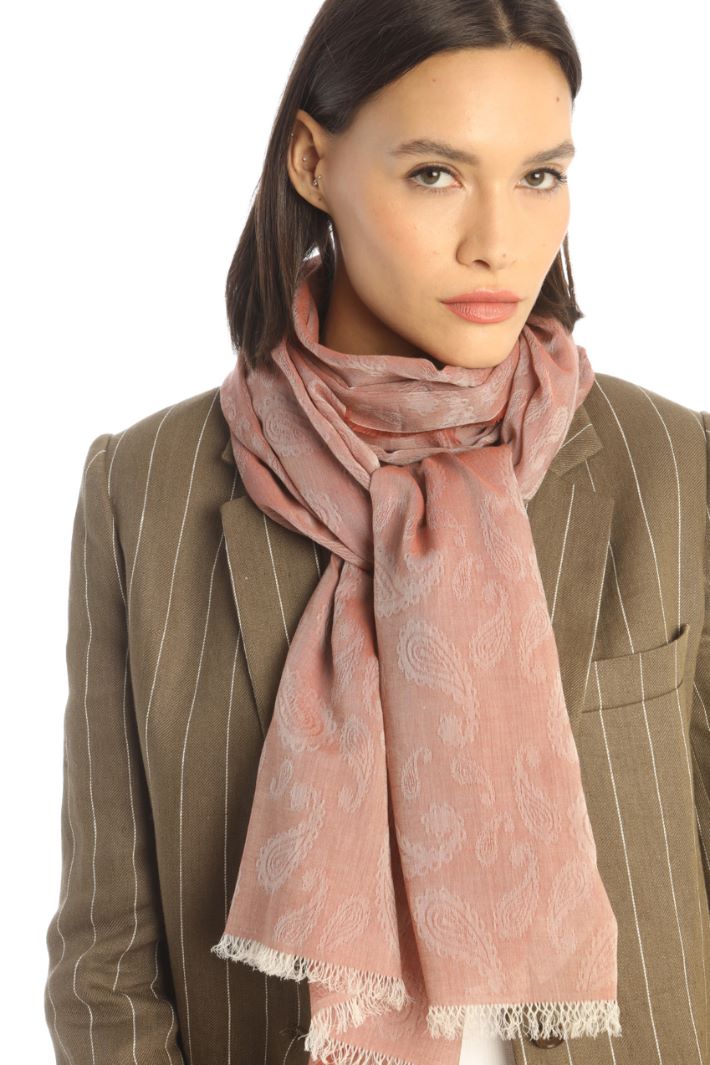 Sciarpa in cotone jacquard - ROSA ANTICO - Fashion Market - 3