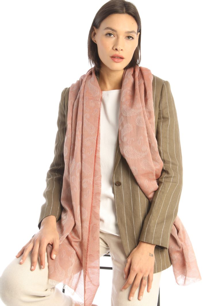 Sciarpa in cotone jacquard - ROSA ANTICO - Fashion Market