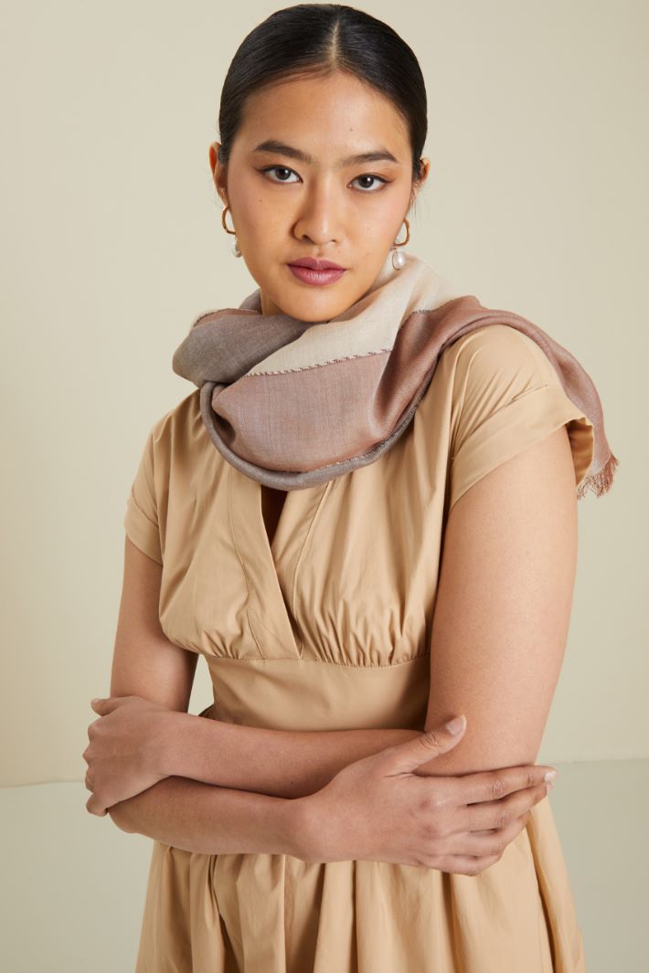 Sciarpa in viscosa - BEIGE MARRONE - Fashion Market - 2