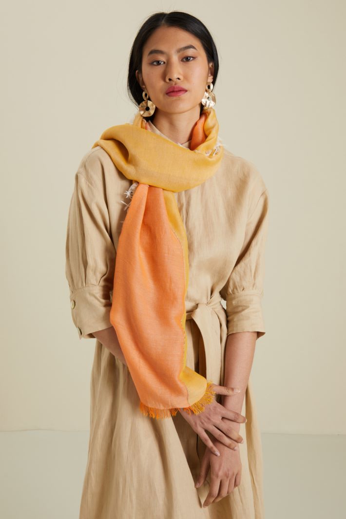 Sciarpa in viscosa - ROSSO ARANCIONE OCRA - Fashion Market - 2