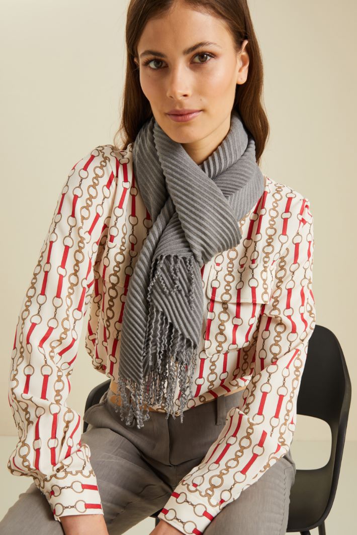Sciarpa plissettata in viscosa - GRIGIO - Fashion Market - 2