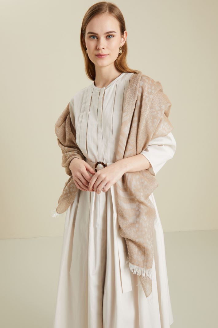 Sciarpa jacquard - NOCCIOLA BEIGE - Fashion Market - 2