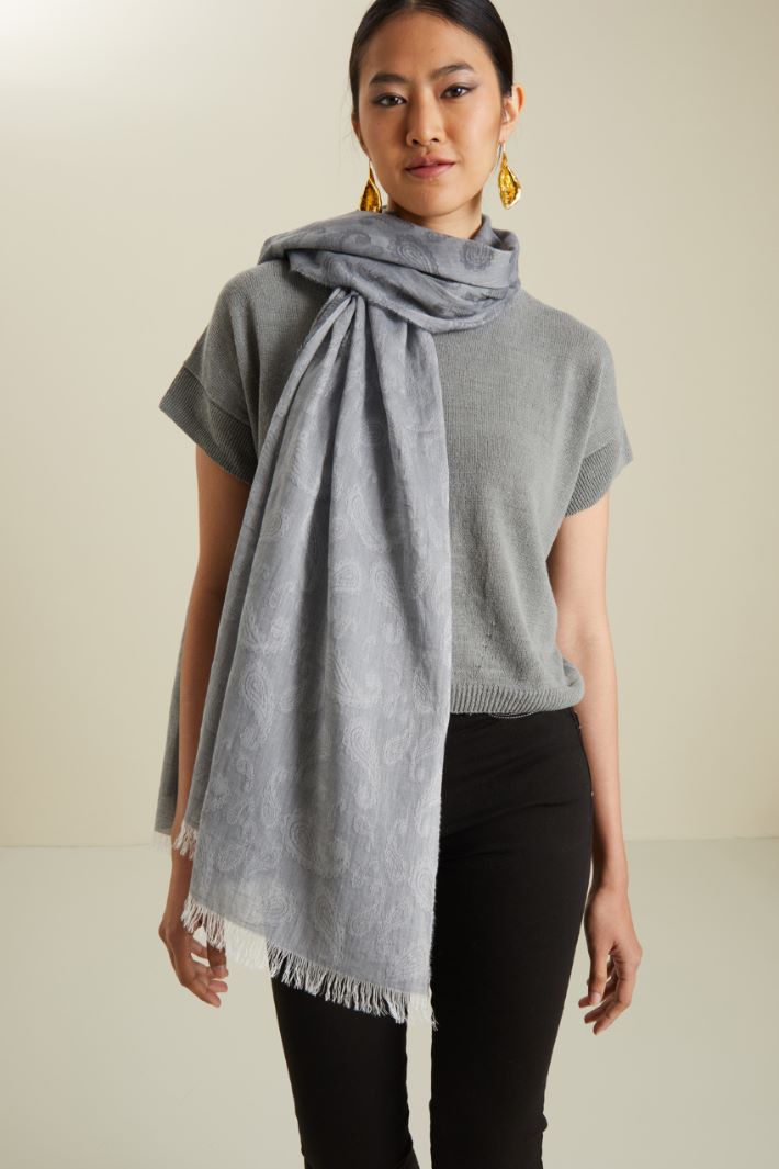 Sciarpa in puro cotone - GRIGIO - Fashion Market - 2