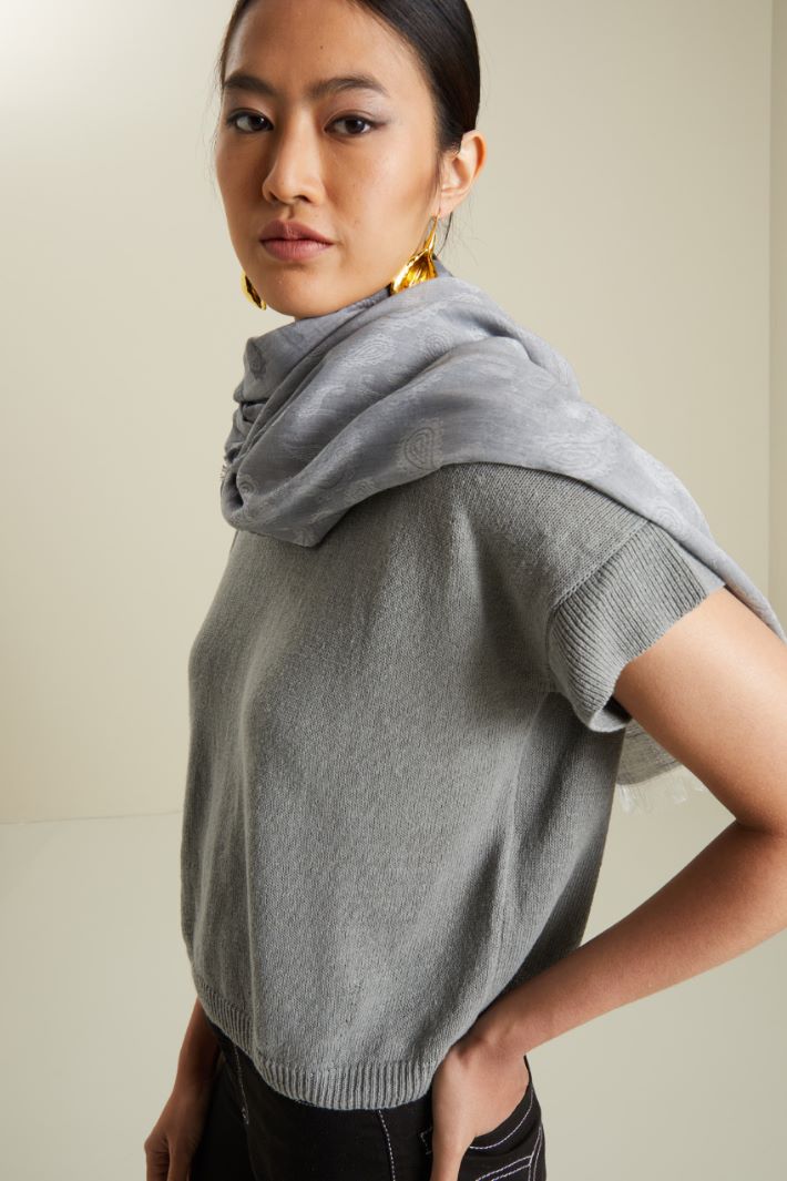 Sciarpa in puro cotone - GRIGIO - Fashion Market