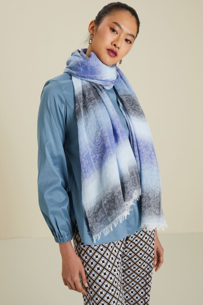 Sciarpa jacquard - BLU AZZURRO GRIGIO - Fashion Market