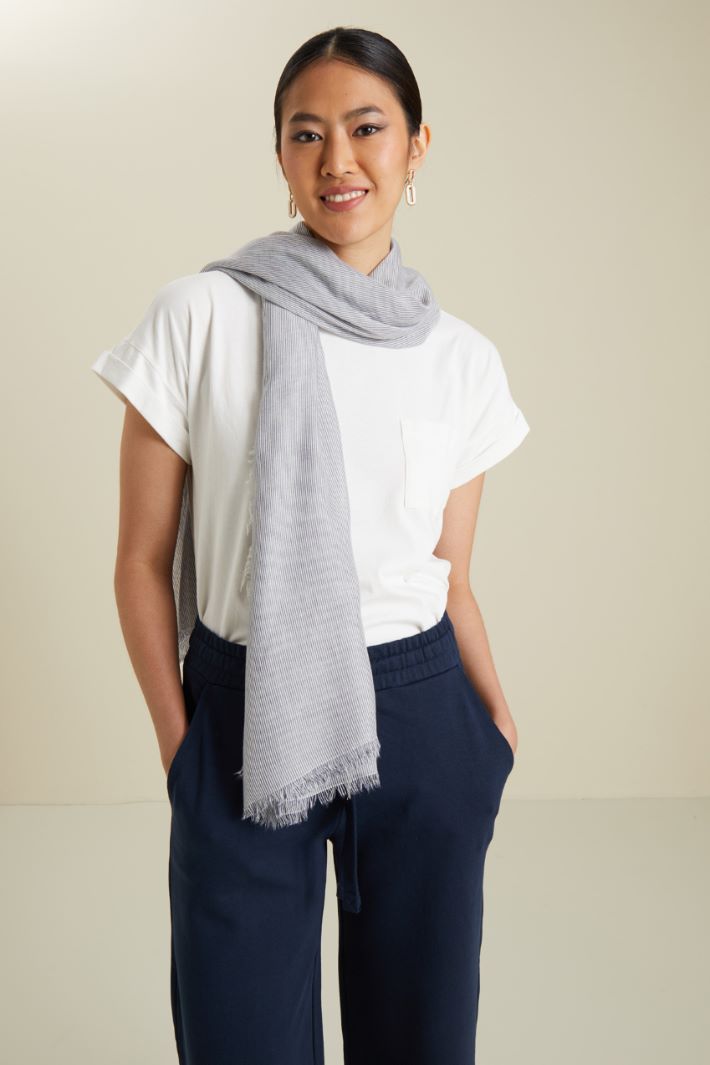 Sciarpa in viscosa - BLU BIANCO - Fashion Market