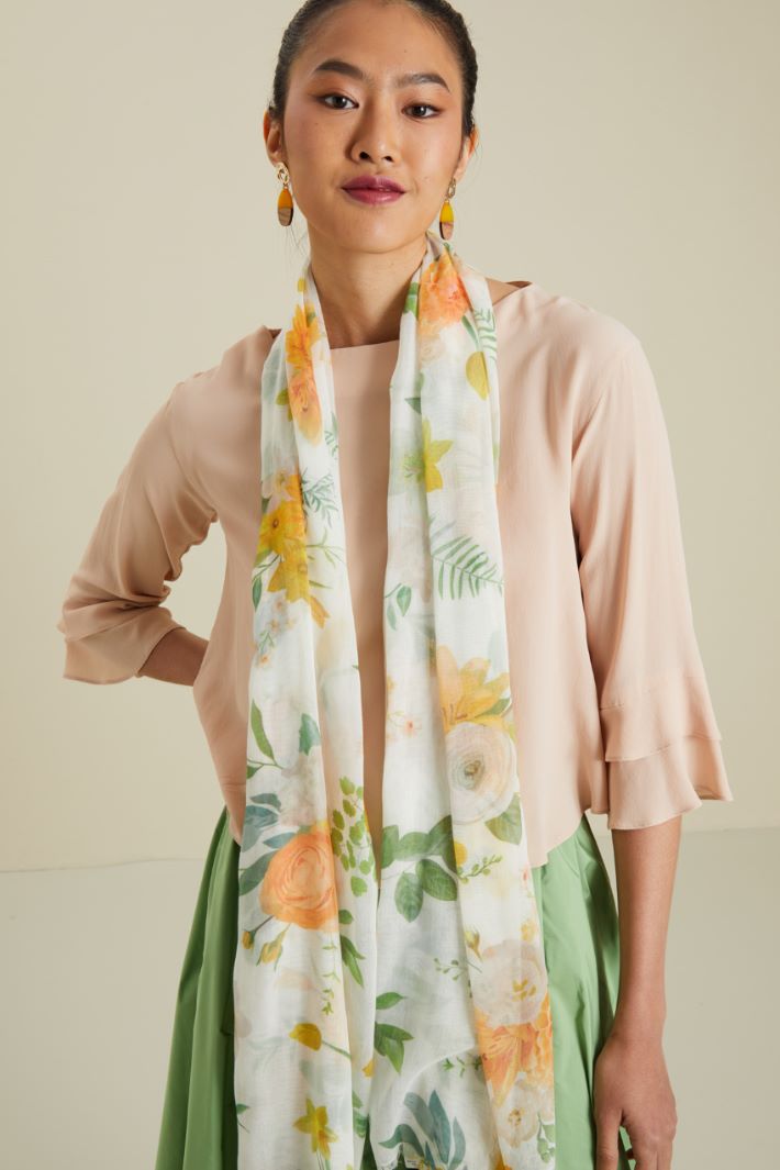 Sciarpa in tela sottile - GIALLO VERDE BEIGE - Fashion Market - 2