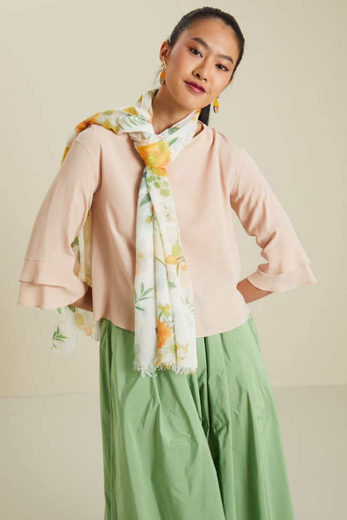 Sciarpa in tela sottile - GIALLO VERDE BEIGE - Fashion Market