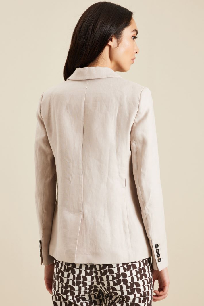 Blazer in lino - ECRU - Fashion Market - 4