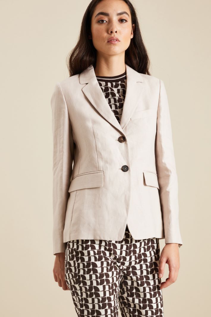 Blazer in lino - ECRU - Fashion Market - 2
