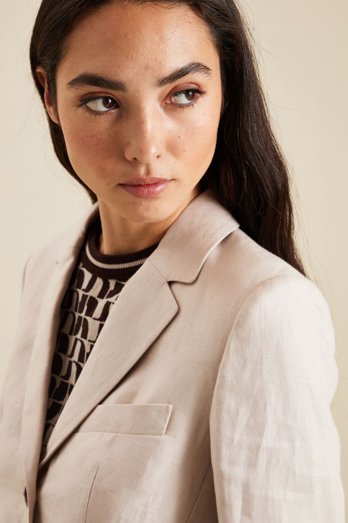 Blazer in lino - ECRU - Fashion Market - 3