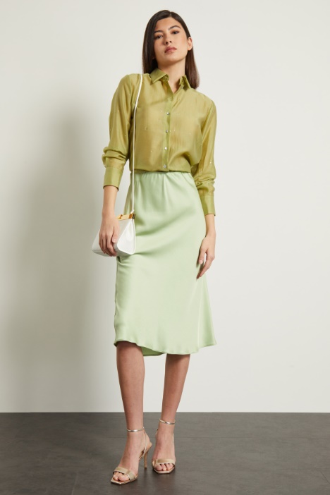 Gonna a tubo in raso Fashion Market