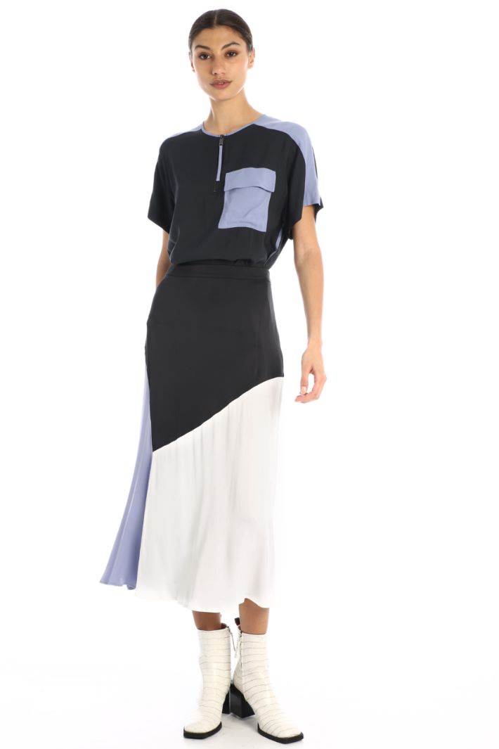 Gonna fluida in raso fantasia Fashion Market