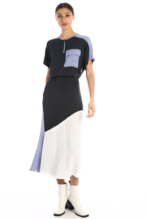 Gonna fluida in raso fantasia Fashion Market