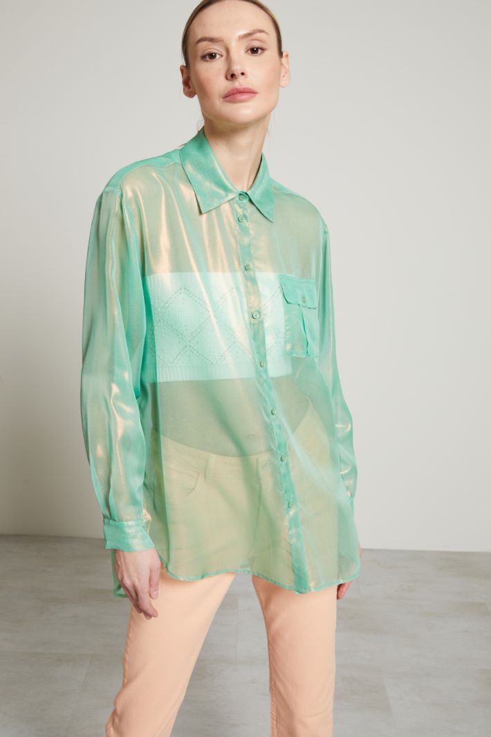 Camicia in georgette laminata Fashion Market - 4