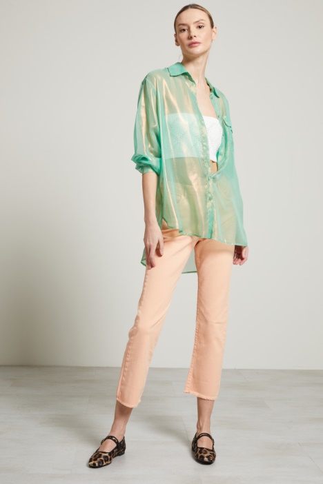 Camicia in georgette laminata - Fashion Market