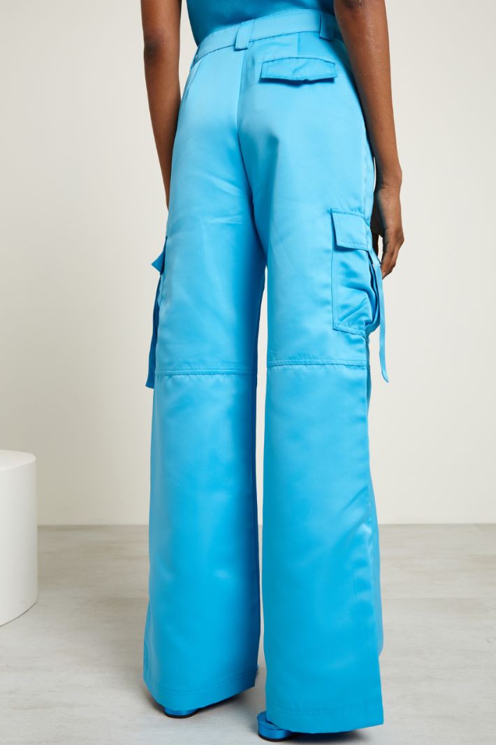 Pantaloni a palazzo in raso Fashion Market - 4