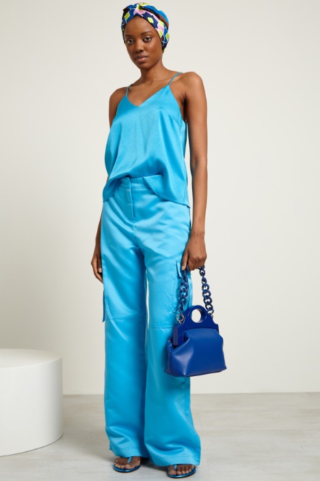 Pantaloni a palazzo in raso Fashion Market