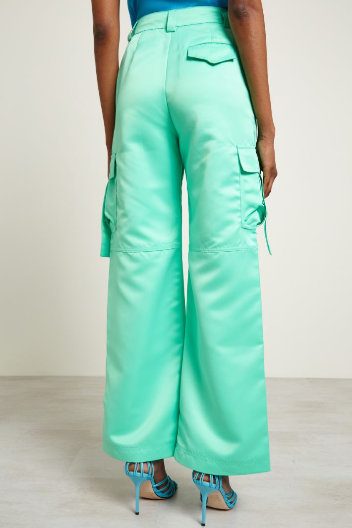 Pantaloni a palazzo in raso Fashion Market - 4