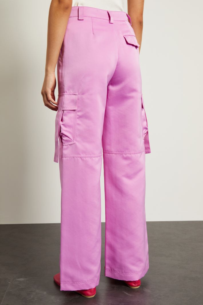 Pantaloni a palazzo in raso Fashion Market - 4