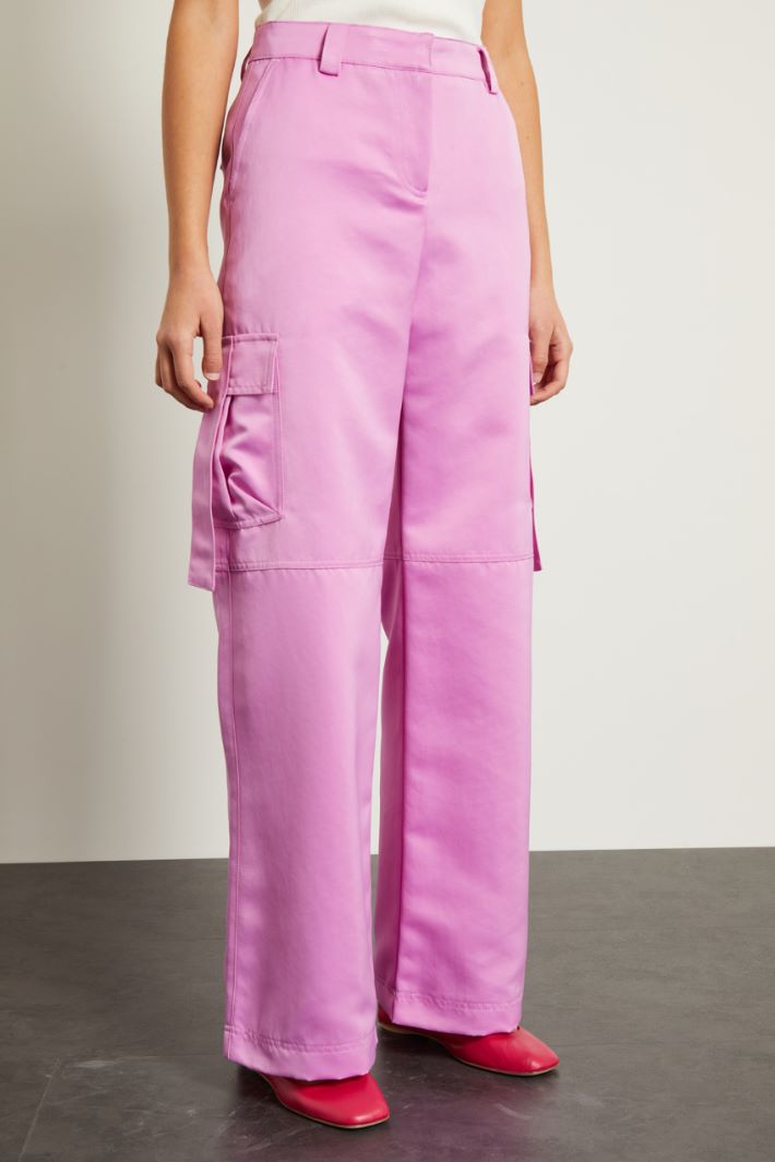 Pantaloni a palazzo in raso Fashion Market - 2